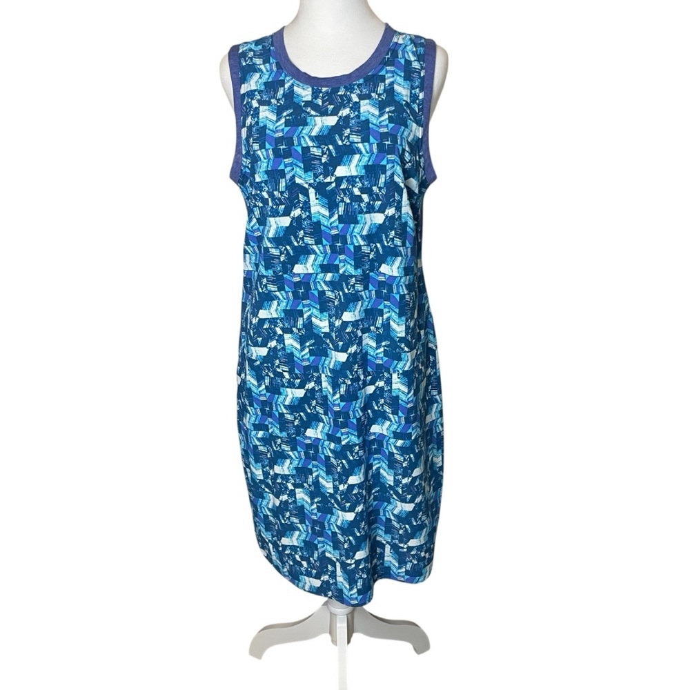 Title‎ Nine Shella Dress Blue Purple Geometric Zip Pocket Large Outdoor Hiking